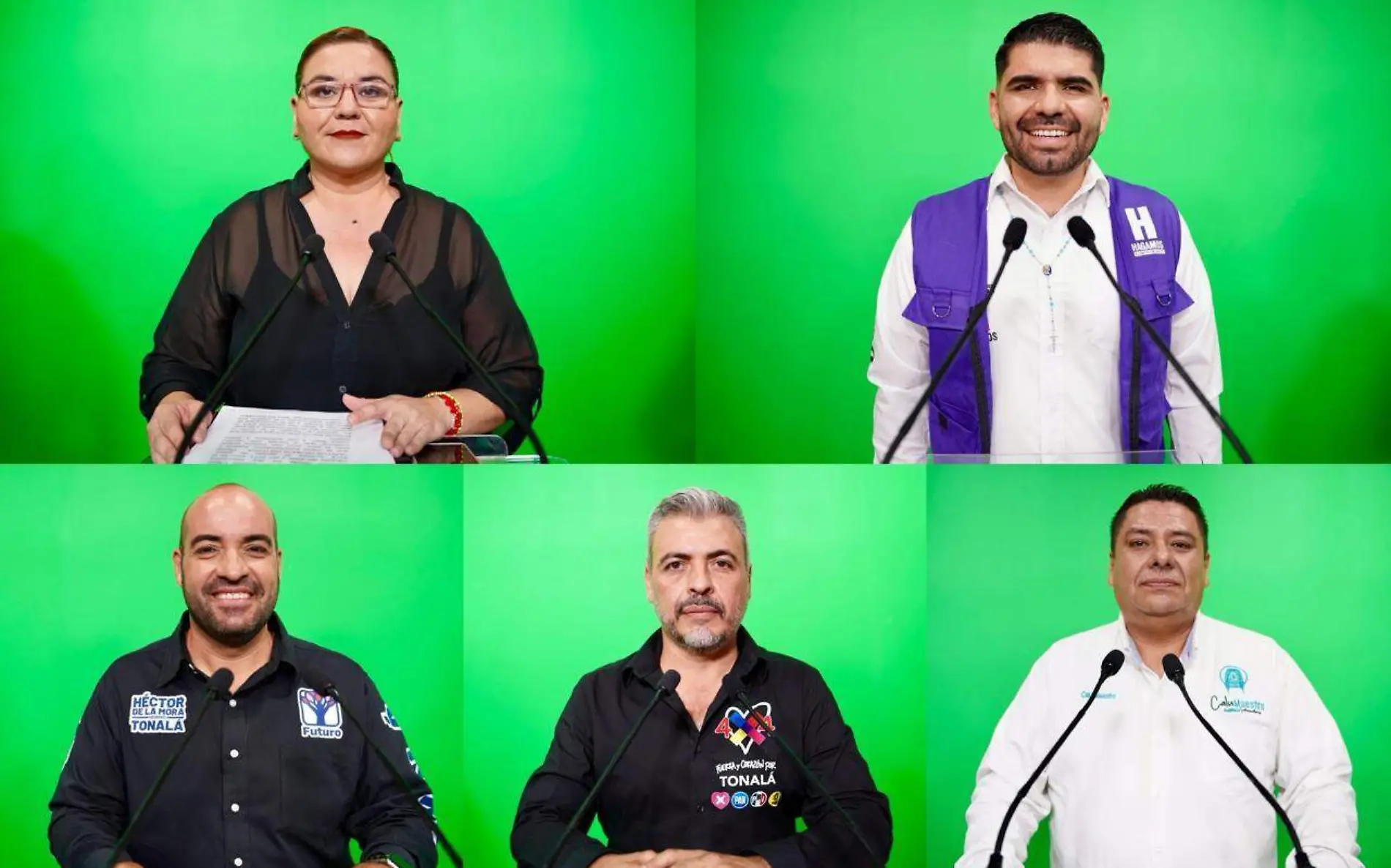 Candidatos presentes en el debate a Tonalá